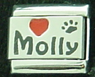 Molly - with pawprint red heart laser